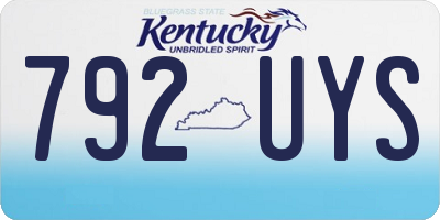 KY license plate 792UYS