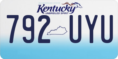 KY license plate 792UYU