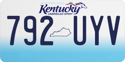 KY license plate 792UYV