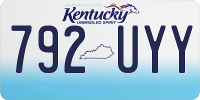 KY license plate 792UYY