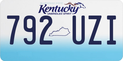 KY license plate 792UZI