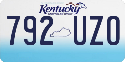 KY license plate 792UZO