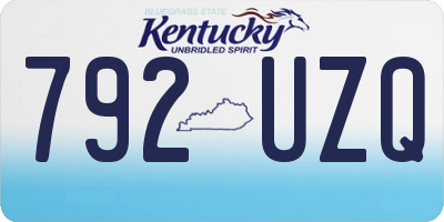 KY license plate 792UZQ