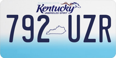 KY license plate 792UZR