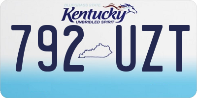KY license plate 792UZT