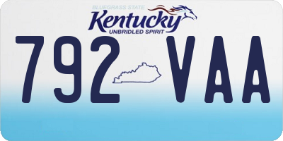 KY license plate 792VAA