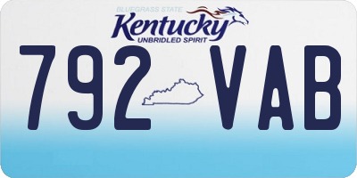 KY license plate 792VAB