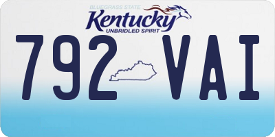KY license plate 792VAI