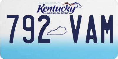 KY license plate 792VAM