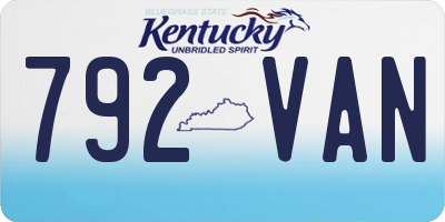 KY license plate 792VAN