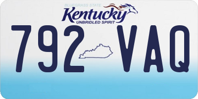 KY license plate 792VAQ