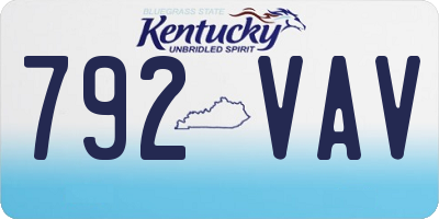 KY license plate 792VAV