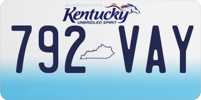 KY license plate 792VAY