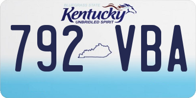 KY license plate 792VBA