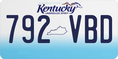 KY license plate 792VBD