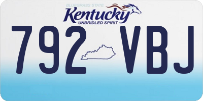 KY license plate 792VBJ