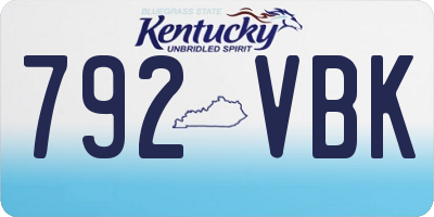 KY license plate 792VBK