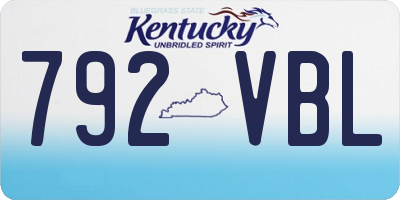 KY license plate 792VBL