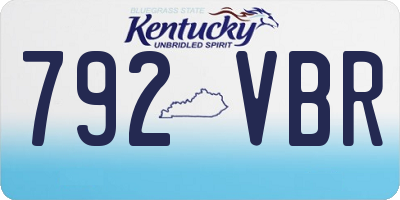 KY license plate 792VBR