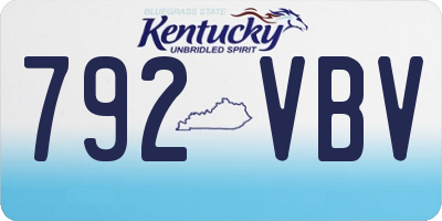 KY license plate 792VBV