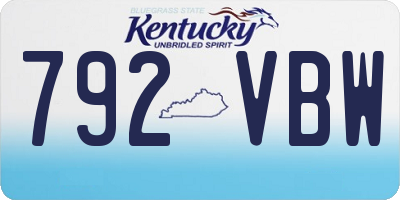 KY license plate 792VBW