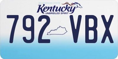 KY license plate 792VBX