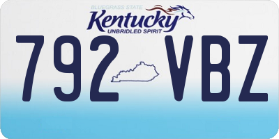 KY license plate 792VBZ