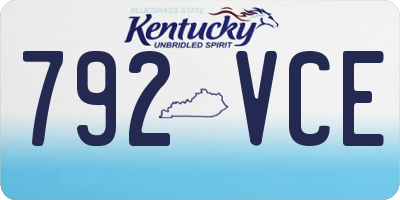 KY license plate 792VCE