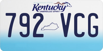 KY license plate 792VCG
