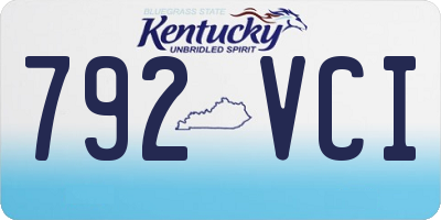 KY license plate 792VCI