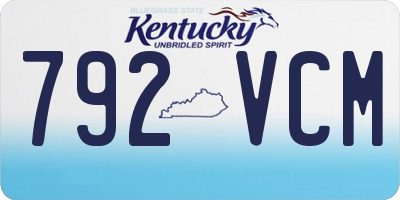 KY license plate 792VCM