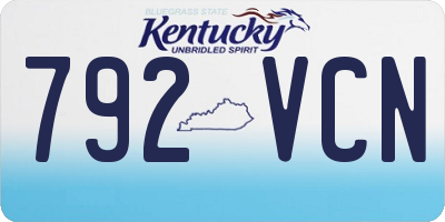 KY license plate 792VCN