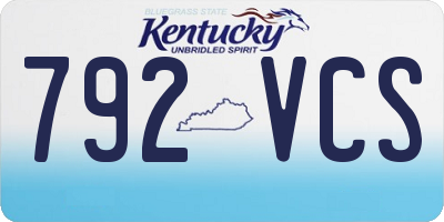 KY license plate 792VCS