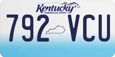 KY license plate 792VCU