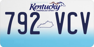 KY license plate 792VCV
