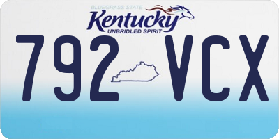 KY license plate 792VCX