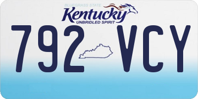 KY license plate 792VCY