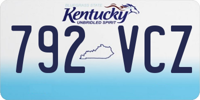 KY license plate 792VCZ
