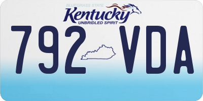 KY license plate 792VDA