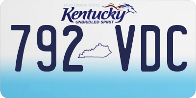KY license plate 792VDC