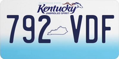 KY license plate 792VDF