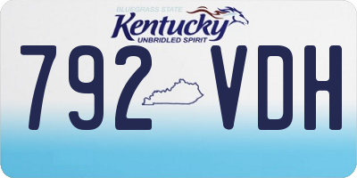 KY license plate 792VDH