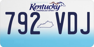 KY license plate 792VDJ