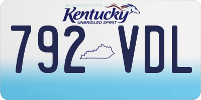 KY license plate 792VDL