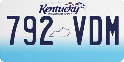 KY license plate 792VDM