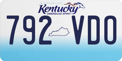 KY license plate 792VDO