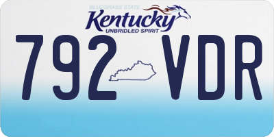 KY license plate 792VDR