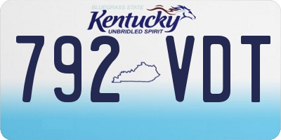 KY license plate 792VDT