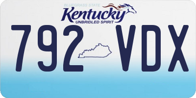 KY license plate 792VDX