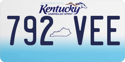 KY license plate 792VEE